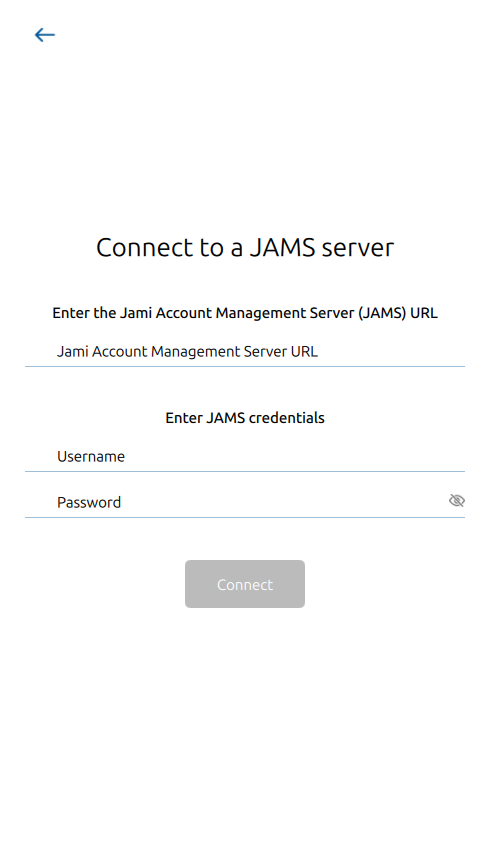 «Image: Connect to JAMS with Jami desktop clients for GNU/Linux, macOS, and Windows devices: Step 2»