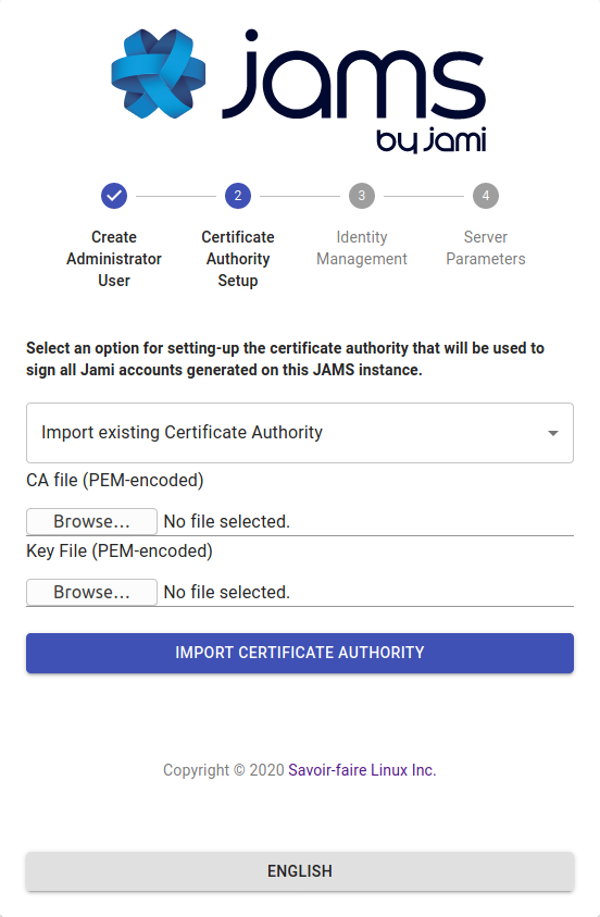 «Image: JAMS: Import Certification Authority»